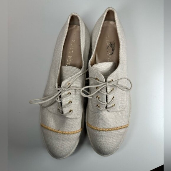 Stuart Weitzman Mantra Platform in Ivory Linen Size 7 - Picture 11 of 11